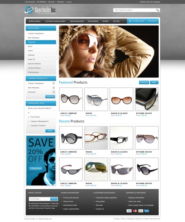 Spectacles Magento Themes